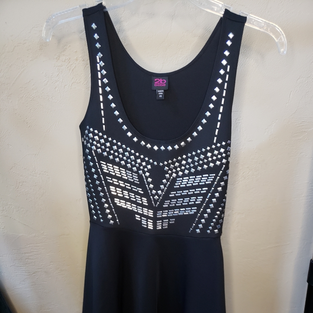 2b Bebe studded black dress